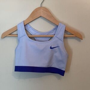 Nike Sky Blue Sports Bra with Navy Accents